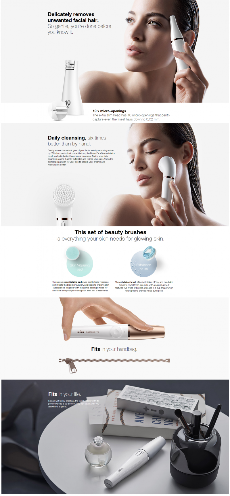 Braun FaceSpa 851v 3in1 Beauty device Epilation, exfoliation and more