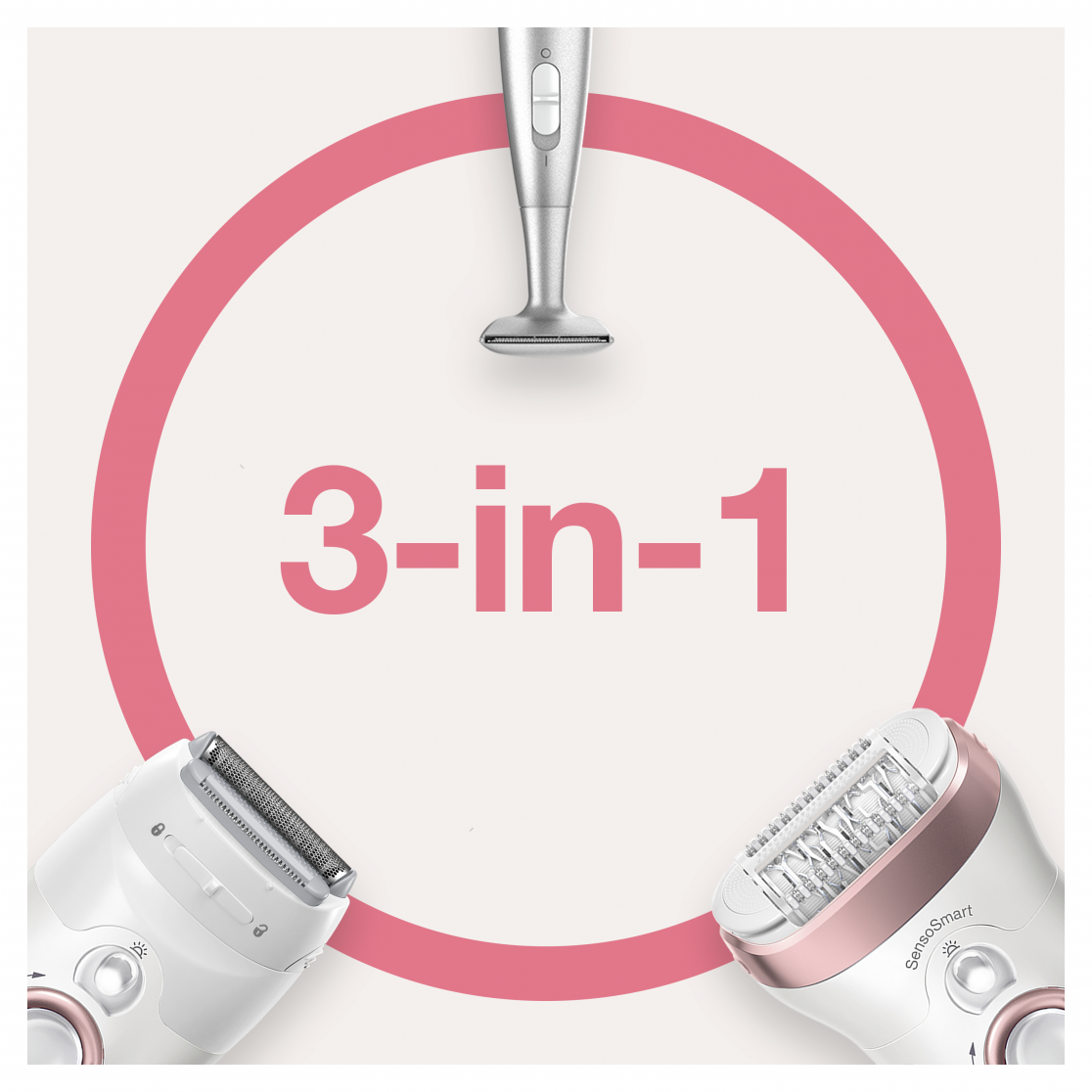 Braun Silk épil 9 9 980 Skinspa Sensosmart Braun Silk-épil 9 SkinSpa SensoSmart™ 9/980 epilator rose gold - 4-in-1