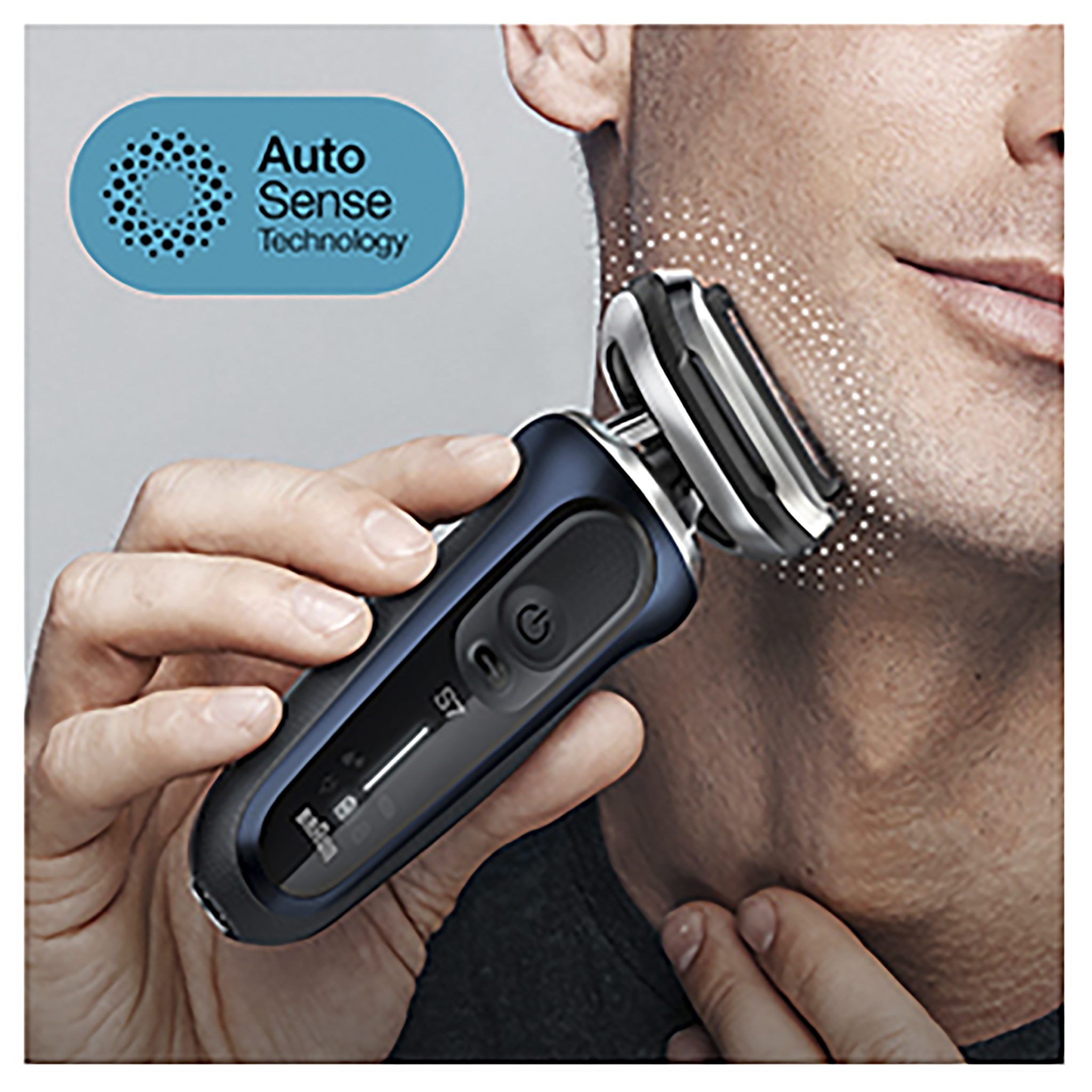 Series 7 71B1000s Wet & Dry shaver with travel case, blue. Braun